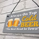 Funny Joke Bar Signs Hanging Wall Plaque COLD BEER Gift For Men