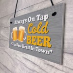 Funny Joke Bar Signs Hanging Wall Plaque COLD BEER Gift For Men