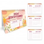 2024 Calendar Floral Spiral Bound Planner for Home Office Desk