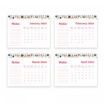 2024 Desktop Planner Calendar Spiral Bound Planner for Desk