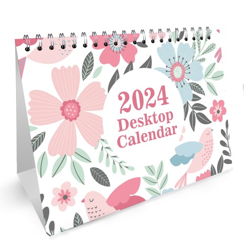 Floral 2024 Calendar Desk Calendar 2024 Monthly Desktop Calendar