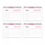 Floral 2024 Calendar Desk Calendar 2024 Monthly Desktop Calendar