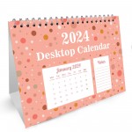 2024 Calendar Polka Dot Desk Calendar 2024 Monthly Calendar