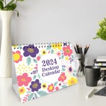 2024 Calendar Floral Desk Calendar 2024 Monthly Desktop Calendar