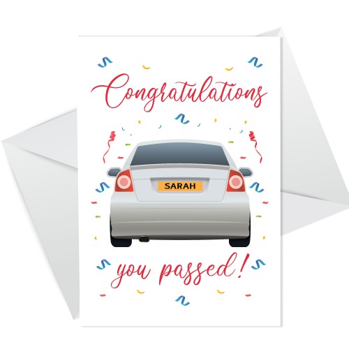 Personalised Passed Your Driving Test Card Congratulations