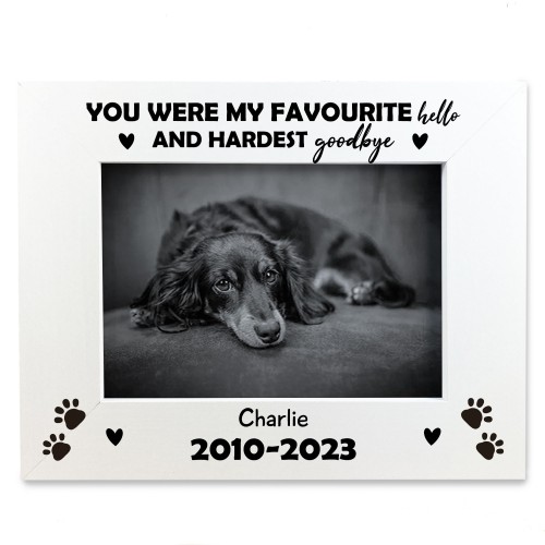 Favourite Hello Hardest Goodbye Memorial Photo Frame For Dog