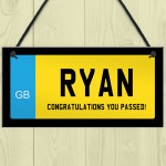 Number Plate Plaque Personalised Congratulations You Passed