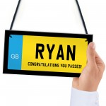 Number Plate Plaque Personalised Congratulations You Passed