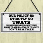 No Twats Man Cave Sign Garage Plaque Bar Signs And Plaques