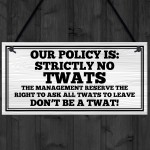 No Twats Man Cave Sign Garage Plaque Bar Signs And Plaques