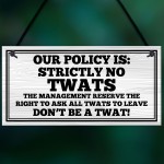 No Twats Man Cave Sign Garage Plaque Bar Signs And Plaques