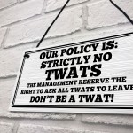 No Twats Man Cave Sign Garage Plaque Bar Signs And Plaques