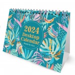 Tropical Theme Desktop Calendar 2024 Month To View Flip Calendar