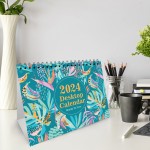 Tropical Theme Desktop Calendar 2024 Month To View Flip Calendar