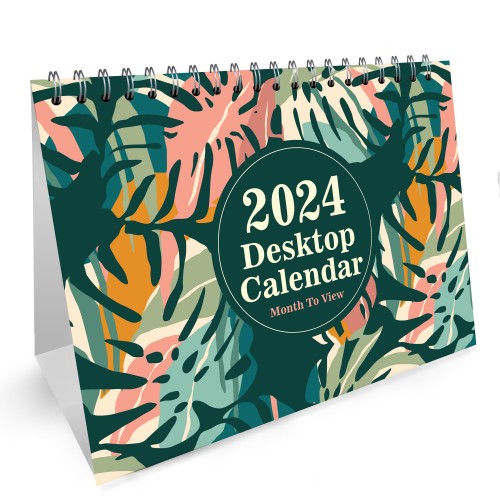 2024 Desk Calendar Flipbook Month To View Spiral Bound Office