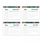 2024 Tropical Desk Calendar Spiral Bound Freestanding Planner