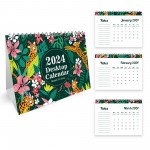 2024 Tropical Desk Calendar Spiral Bound Freestanding Planner