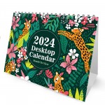 2024 Tropical Desk Calendar Spiral Bound Freestanding Planner