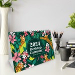 2024 Tropical Desk Calendar Spiral Bound Freestanding Planner