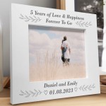 5th Anniversary Gift For Boyfriend Girlfriend Personalised Frame