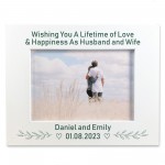 Personalised Wedding Day Gift Photo Frame For Husband Wife