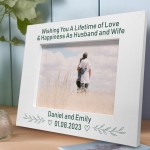 Personalised Wedding Day Gift Photo Frame For Husband Wife