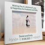 Personalised Wedding Day Gift Photo Frame For Husband Wife