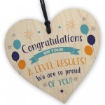 A Level Exam Congratulations Wooden Heart Passed Exam Results