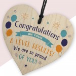 A Level Exam Congratulations Wooden Heart Passed Exam Results