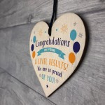 A Level Exam Congratulations Wooden Heart Passed Exam Results