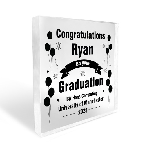 Congratulations On Your Graduation Personalised Acrylic Block