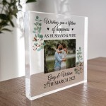 Personalised Mr And Mrs Photo Block Wedding Gifts For Couple