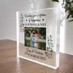 Personalised Mr And Mrs Photo Block Wedding Gifts For Couple