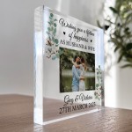 Personalised Mr And Mrs Photo Block Wedding Gifts For Couple