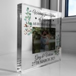 Personalised Mr And Mrs Photo Block Wedding Gifts For Couple