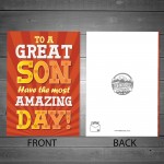 SON BIRTHDAY CARD AMAZING DAY Christmas Card For Son From Mum