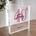 PERSONALISED 40th Birthday Gifts For Mum Sister Auntie Friend