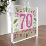 70th Birthday Gifts For Nan Mum Women Her PERSONALISED Block