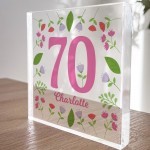 70th Birthday Gifts For Nan Mum Women Her PERSONALISED Block