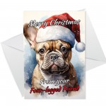 French Bulldog Christmas Card Funny Dog Greetings Card Frenchie