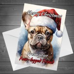 French Bulldog Christmas Card Funny Dog Greetings Card Frenchie