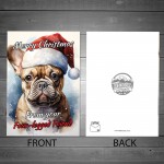 French Bulldog Christmas Card Funny Dog Greetings Card Frenchie