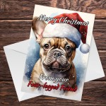 French Bulldog Christmas Card Funny Dog Greetings Card Frenchie