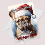 French Bulldog Christmas Card Funny Dog Greetings Card Frenchie