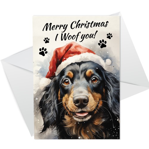 Christmas Card From Dachshund Funny Dog Christmas Card Mum Dad