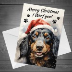 Christmas Card From Dachshund Funny Dog Christmas Card Mum Dad