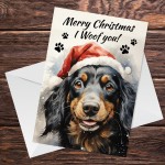 Christmas Card From Dachshund Funny Dog Christmas Card Mum Dad