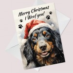 Christmas Card From Dachshund Funny Dog Christmas Card Mum Dad