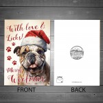 Bulldog Christmas Card Funny Dog Greetings Card Christmas Card