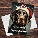 Woofmas Funny Christmas Card From Dog Labrador Christmas Card